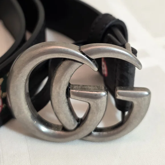 Gucci GG Marmont Black Belt with Bee Print Unisex Size 95. With COA - Picture 3 of 7